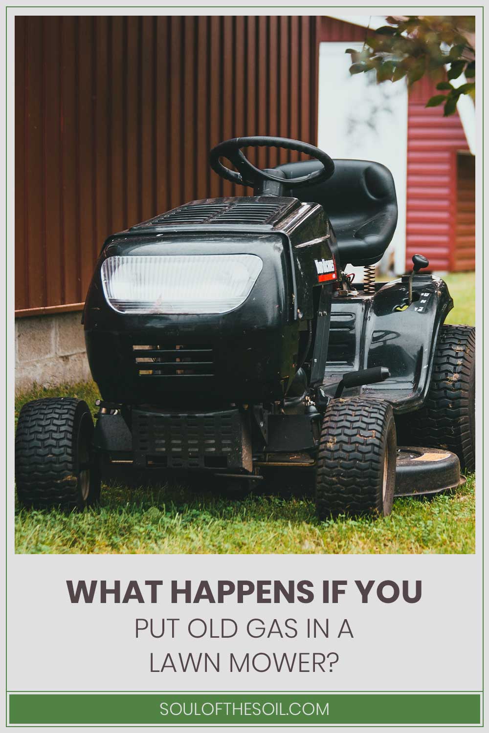 A black lawn mower on grass - What Happens If You Put Old Gas In it?