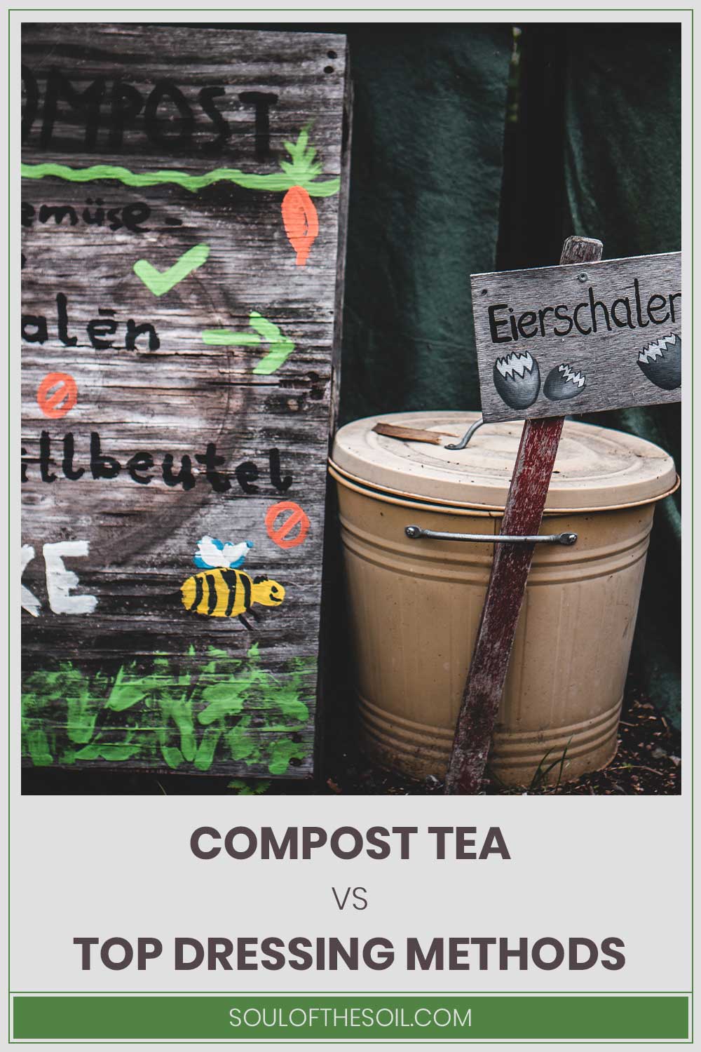 Compost in a bucket - Compost Tea vs. Top Dressing Methods.